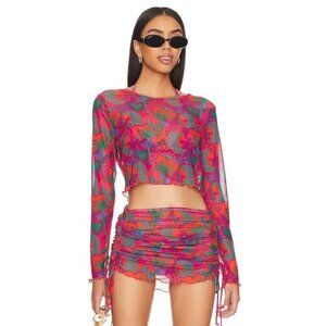 NWT REVOLVE Beach Riot Lydia In Heart Of Palm Swim Cover 2 Piece Set Sz Medium